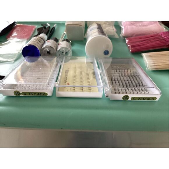 Lot of Lash Extension Supplies Kit Tweezers Mister Bonder Eye Pads Esthetics Est - Picture 13 of 13